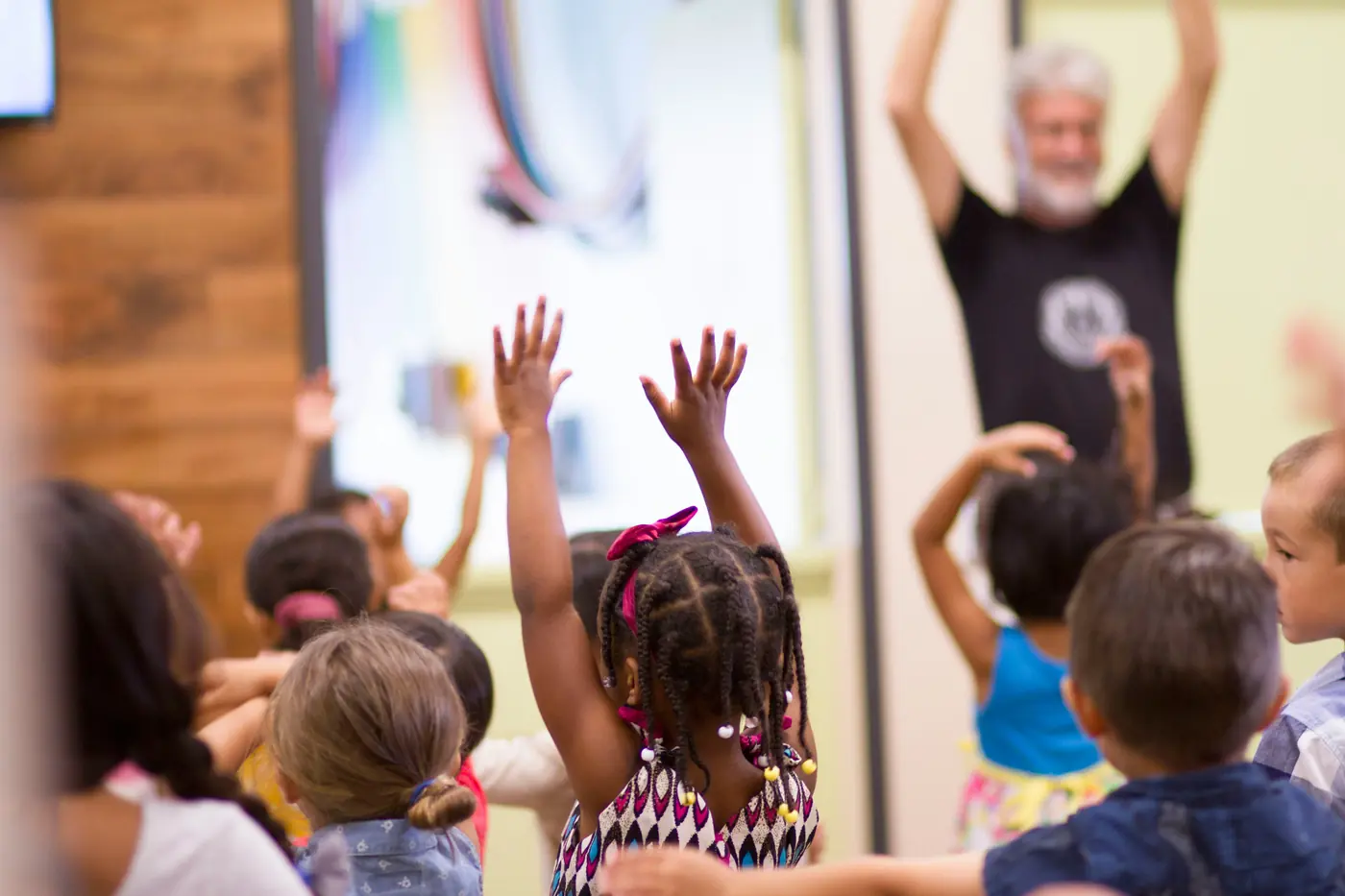 Children taking part joyfully in a parish activity