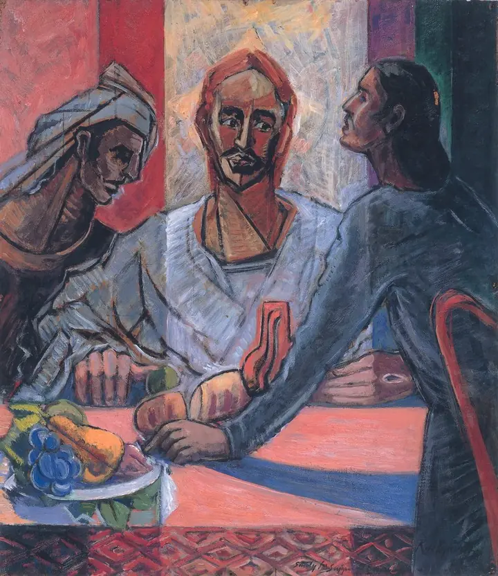 The Supper at Emmaus artwork associated with the parish's shared mission